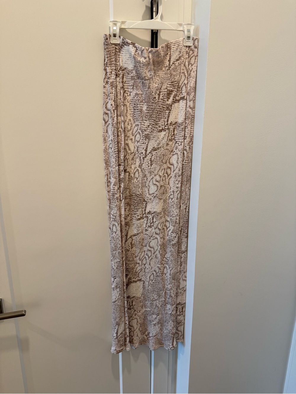 Anthropologie Brown and White Patterned Maxi Skirt
